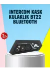 Bt22 Motosiklet Kask İçi Bluetooth Kulaklık İnterkom Destekli