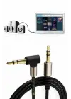 Omarı Yüksek Kaliteli 3.5mm AUX Kablosu - 1 Metre Uzunluğunda L Tipi Ses Aktarım Kablosu