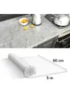 BUFFER® 5mt x 60 cm Mermer Desenli Masa Tezgah Mutfak Su Geçirmez Yapışkanlı Folyo Sticker
