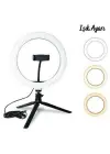 BUFFER® 8inç 20cm Youtube Instagram Tiktok Selfie  Stüdyo Video Fotoğraf Ring Light  Tripod Led Halk