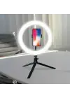 BUFFER® 8inç 20cm Youtube Instagram Tiktok Selfie  Stüdyo Video Fotoğraf Ring Light  Tripod Led Halk