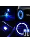 Omarı Mavi LED Hava Valfi Işık Kapakları - Gece Parlayan Sibop Kapağı