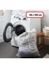Omarı Hassas Yıkama Filesi Büyük Boy File Çamaşır Torbası 80x100 cm