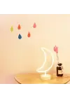 BUFFER® Dekoratif Pilli Ay Tasarımlı 3D Neon Led Masa Ve Gece Lambası