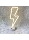 BUFFER® Dekoratif Şimşek Şeklinde Pilli Neon Led Lamba Süs Masa Lambası