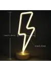 BUFFER® Dekoratif Şimşek Şeklinde Pilli Neon Led Lamba Süs Masa Lambası