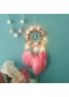 Omarı Kuş Tüyü ve Led Işıklı Dekoratif Asma Rüya Kapanı