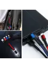 Omarı Işıklı 3-in-1 USB Şarj Kablosu - MİKRO, TYPE-C ve İphone Uyumlu