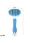 Omarı Ergonomik Saplı Tüy Toplayıcı Evcil Hayvan Tarağı - Mavi