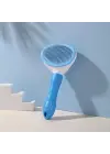 Omarı Ergonomik Saplı Tüy Toplayıcı Evcil Hayvan Tarağı - Mavi