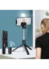Omarı Selfie Çubuğu ile Aydınlatmalı ve Uzayabilen Tripod.