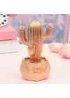 Omarı Sevimli Kaktüs Dekoratif Led Masa Lambası - Gold
