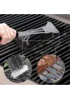 BUFFER® Mangal Izgara Temizleme Fırçası – Paslanmaz Çelik Telli, Uzun Saplı Grill Temizlik Aparatı Mangal Temizlik Fırçası