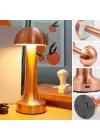 Omarı Dokunmatik Şarjlı Bronz Renk Masa Lambası LED