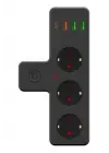 BUFFER® Termal Akım Korumalı 3 Adet Soket,3 Adet USB ve 1 Adet Type-C Girişli 20w Priz Model 3397