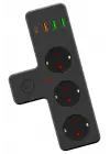 BUFFER® Termal Akım Korumalı 3 Adet Soket,3 Adet USB ve 1 Adet Type-C Girişli 20w Priz Model 3397