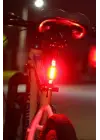 BUFFER® Usb Şarj Edilebilir Parlak Bisiklet Led Lamba Su Geçirmez Güvenlik Uyarı Arka Lamba Işığı