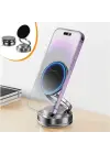 BUFFER® Vakumlu Manyetik Telefon Tutucu – Güçlü Vakum 360° Döner Araç İçi Telefon Standı, Ultra Sabit Manyetik Destekli Mobil Cihaz Aparatı