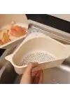 BUFFER® Vantuzlu Üçgen Sebze Meyve  Lavabo Raf Evye Süzgeç Sünger Tutucu Düzenleyici Mutfak Organize
