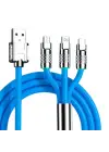 Omarı Hızlı Şarj Kablosu Mavi 3-in-1 Set