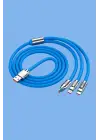 Omarı Hızlı Şarj Kablosu Mavi 3-in-1 Set