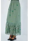 Çağla Desenli Şifon Etek 8010