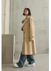 Omarı Kadın Uzun Kemerli Trençkot