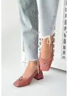 Modern Pudra Cilt Topuklu Ayakkabı