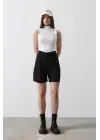 Omarı Siyah Cargo Cepli Şort Modelleri
