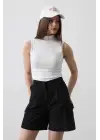 Omarı Siyah Cargo Cepli Şort Modelleri