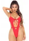 Omarı Kırmızı Babydoll Fantezi Kıyafet - Erotik Tasarım