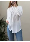 Omarı Cebi Taşlı Beyaz Poplin Gömlek SEO Uyumlu Başlık