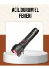 Çekiçli Pusulalı Acil Durum Feneri Usb Şarjlı Çok Fonksiyonlu