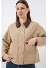 Cep Detaylı Kısa Ceket 5975 - Bisküvi