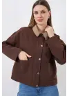 Cep Detaylı Kısa Ceket 5975 - Kahverengi