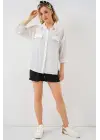 Cep Detaylı Kısa Kol Gömlek 20317 - Beyaz