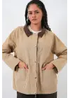 Cep Detaylı Oversize Ceket 5973 - Bej