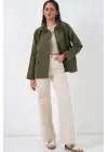 Cep Detaylı Oversize Ceket 5973 - Haki