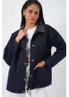 Cep Detaylı Oversize Ceket 5973 - Lacivert