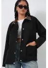 Cep Detaylı Oversize Ceket 5973 - Siyah