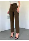 Cep Detaylı Yüksek Bel Pantolon -K. Kahve