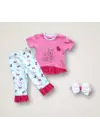 Omarı Ceylanın Rüyası Desenli Kısa Kollu Kız Bebek Sweat Takımı - 3lü Set