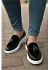 Omarı Vernik Kaplamalı Siyah Erkek Loafer Ayakkabı