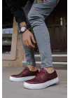 Omarı Modern ve Rahat Erkek Bordo Ayakkabı