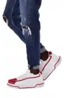 Omarı Kırmızı ve Beyaz Renkli Erkek Ayakkabı