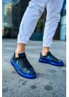 Modern Erkek Ayakkabı Mavi Alev