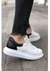 Omarı Rahat ve Şık Beyaz-Siyah Erkek Ayakkabı
