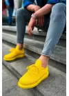 Omarı Yüksek Performanslı Sarı Tricot Erkek Ayakkabı