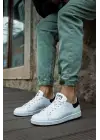 Omarı Hafif ve Dayanıklı Tenis Ayakkabısı Beyaz/Siyah