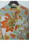 Omarı Trendy Çiçek Desenli Pamuk Viskon Tunik - Renkli